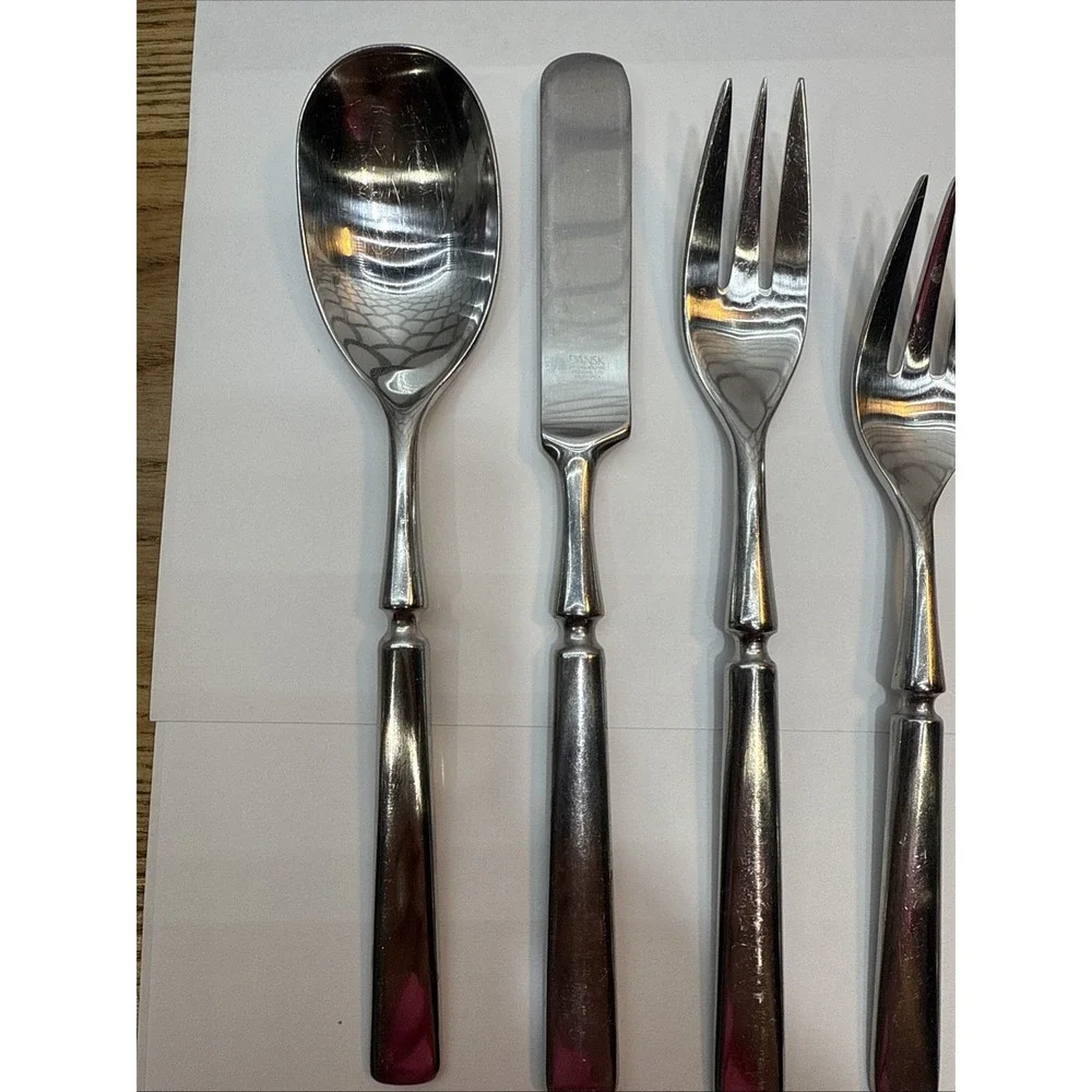Vtg (5) Pcs DANSK int'l‎ Designs Japan IHQ Anvil Pattern Flatware Place setting